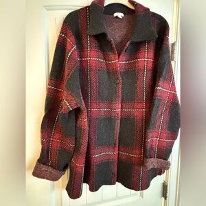 JJILL Plaid Wool Blend Jacket